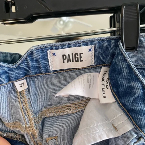 PAIGE Light Blue Straight Ankle Jeans - Picture 3 of 4